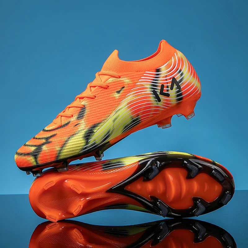 New Men Football Boots Outdoor Sneakers High-quality Grass Cleats Soccer Shoes Boys Match Hot-selling Non-Slip High-top Light