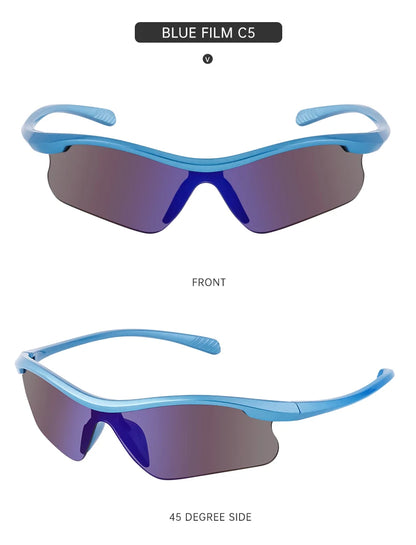 Sports Sunglasses Women Outdoor Cycling Goggle Men Fashion One-Piece Windproof Sunglass Male 2026 New Semi-Rimless Sun Glasses