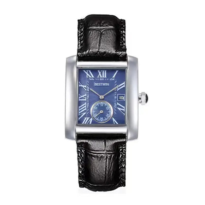 Luxury Men's Watch Men's Gold White Roman Digital Quartz Watch Metal Strap Rectangle Classic Brand Watch Business Men's Clock