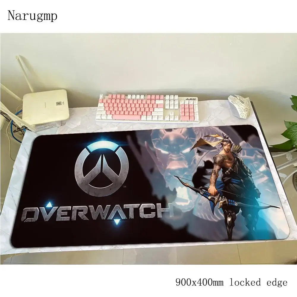 Overwatch pelės kilimėlis gimtadieniui, kompiuterio kilimėlis 900x400x3mm, didelis žaidimų pelės kilimėlis, dovana, kilimėlis pelei ir klaviatūrai, PC žaidėjo stalui