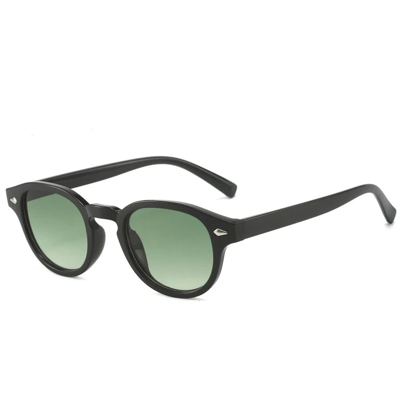 Simple Vintage Round Sunglasses Women Men 2025 Luxury Brand Design Retro Rivet Yellow Blue Lens Square Sun Glasses Female UV400