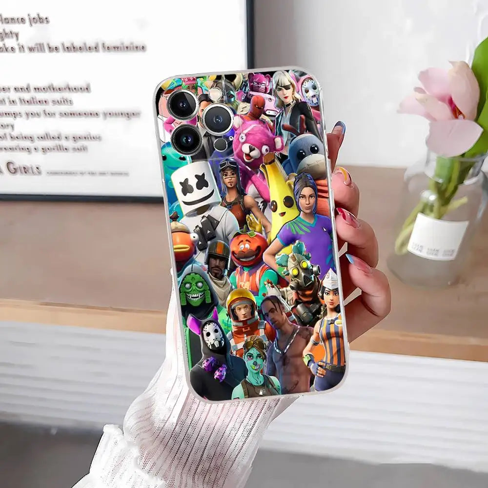 F-Fortnites-Cools Phone Case For iPhone 17, 16, 15, 14, 13, 12, 11 Pro Max Plus Soft Cover Personalized DIY