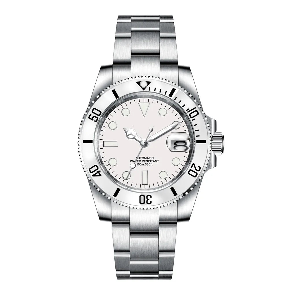 Custom watches Luxury Sapphire MIYOTA/NH35 Automatic Wristwatch Mechanical Mens Watch Sterile Dial Ceramic 10Bar Lume Male Clock