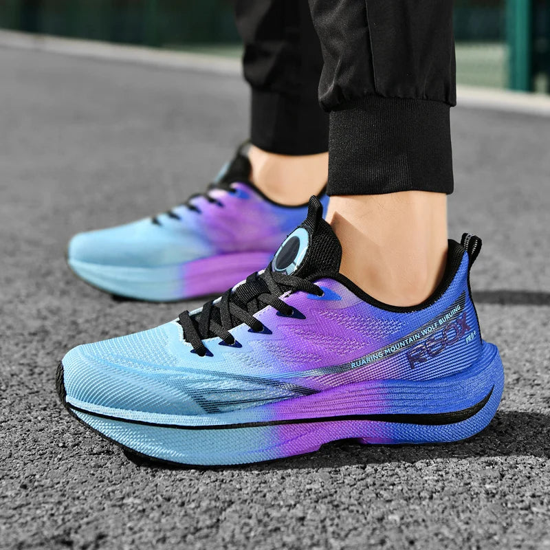 Löparskor för män i mesh, andningsbara, snörningsbara, bekväma, maraton-, sport- och fritidsskor, tennis-skor, stora storlekar, trendiga sneakers för män