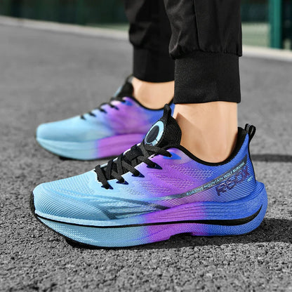 Löparskor för män i mesh, andningsbara, snörningsbara, bekväma, maraton-, sport- och fritidsskor, tennis-skor, stora storlekar, trendiga sneakers för män