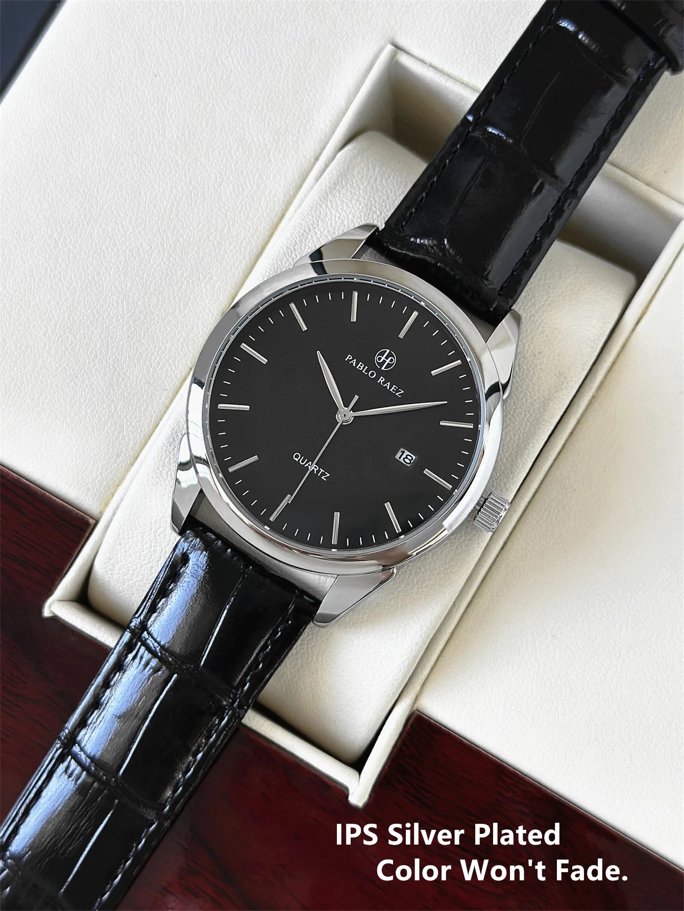 PABLO RAEZ Actual Photo Classic Top Brand Luxury Men Watch Male Date Casual Clock Leather Waterproof Quartz Business Wristwatch
