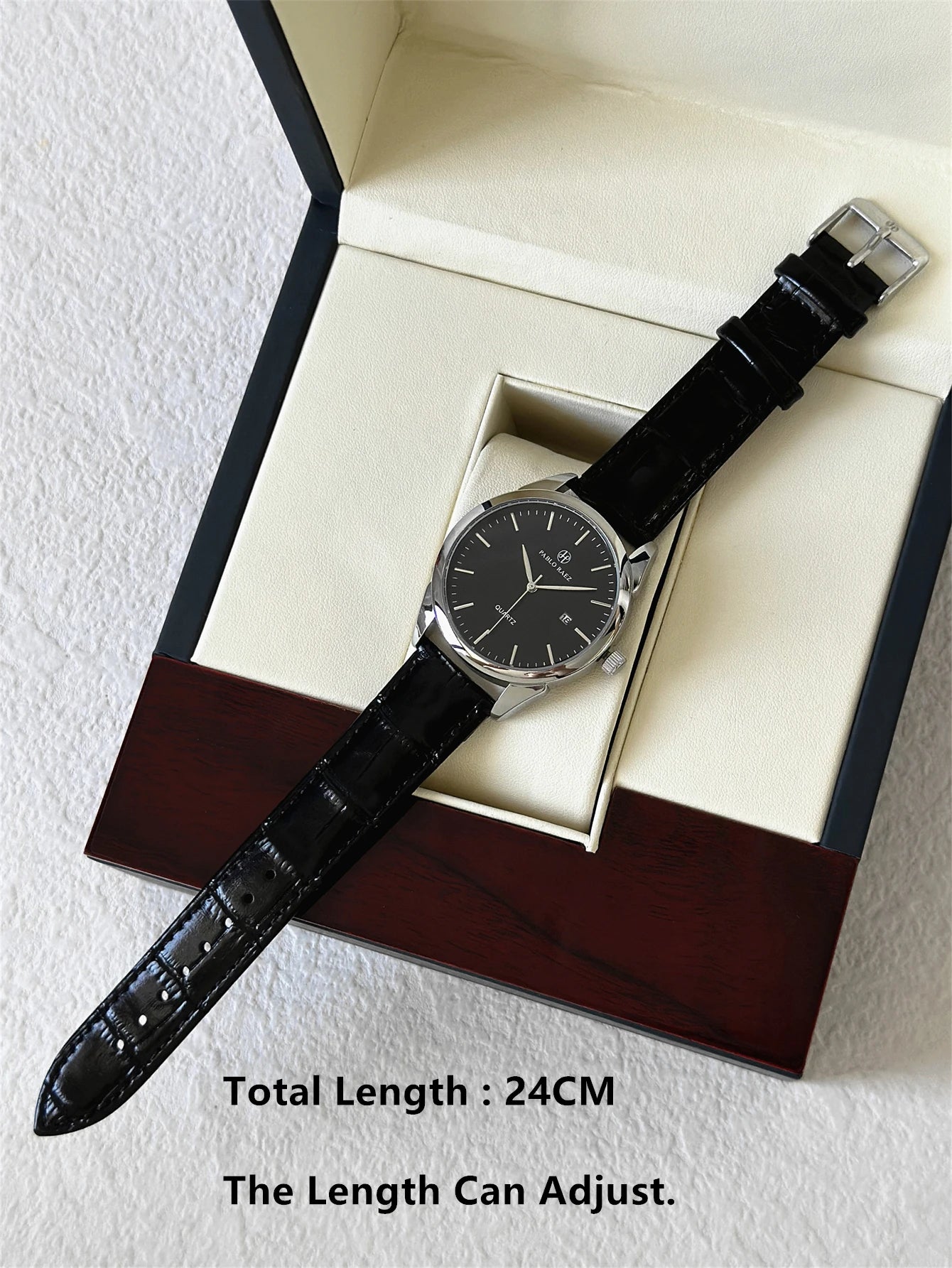 PABLO RAEZ Actual Photo Classic Top Brand Luxury Men Watch Male Date Casual Clock Leather Waterproof Quartz Business Wristwatch