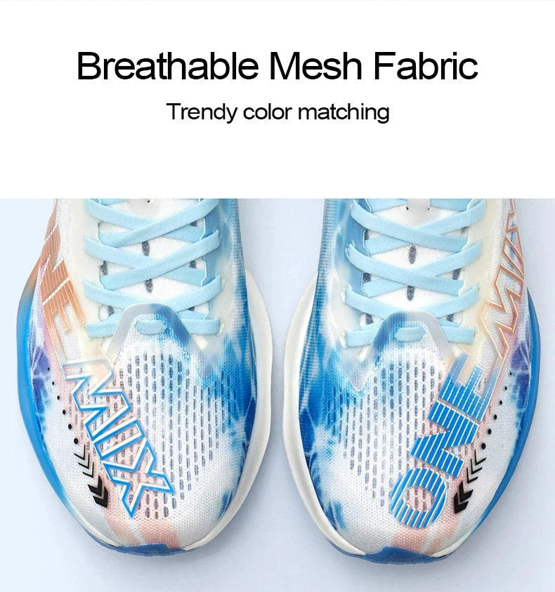 ONEMIX New Nylon Carbon Board Marathon Running Racing Shoes Shock-Absorbing Professional Stable Support Ultra-Light Rebound Sneakers