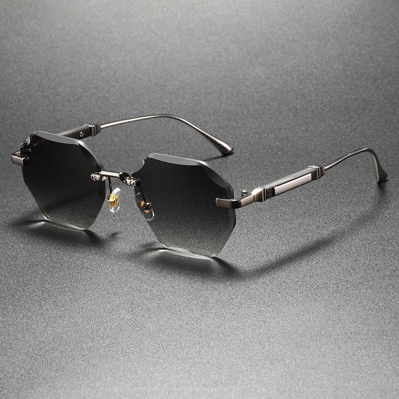 Trendy and Stylish Geometric UV-Protective Sunglasses - Fashionable Luxury Polygonal Gradient Sunglasses
