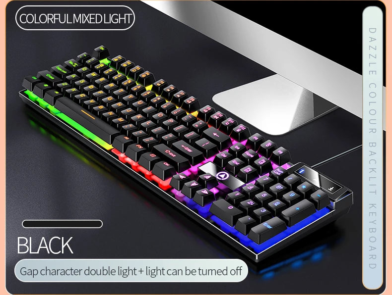 YINDIAO K500 Wired  Keyboard Gaming  Laptop Desktops PC Computer Office Accessories Low Profile Gamer Keyboards With Numpad