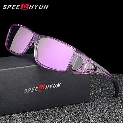 SPEEDHYUN Fit Over Wrap Sunglasses Men Women Anti Glare Night Vision UV400 Protection Driving Sport Protective Glasses Eyewear
