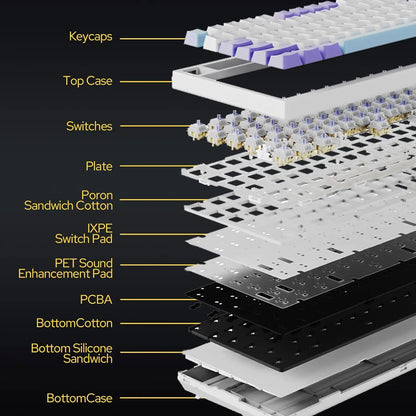 Ajazz AK820/AK820Pro Gaming Mechanical Keyboard Bluetooth 2.4G wireless/wired with hot-swappable volume buttons