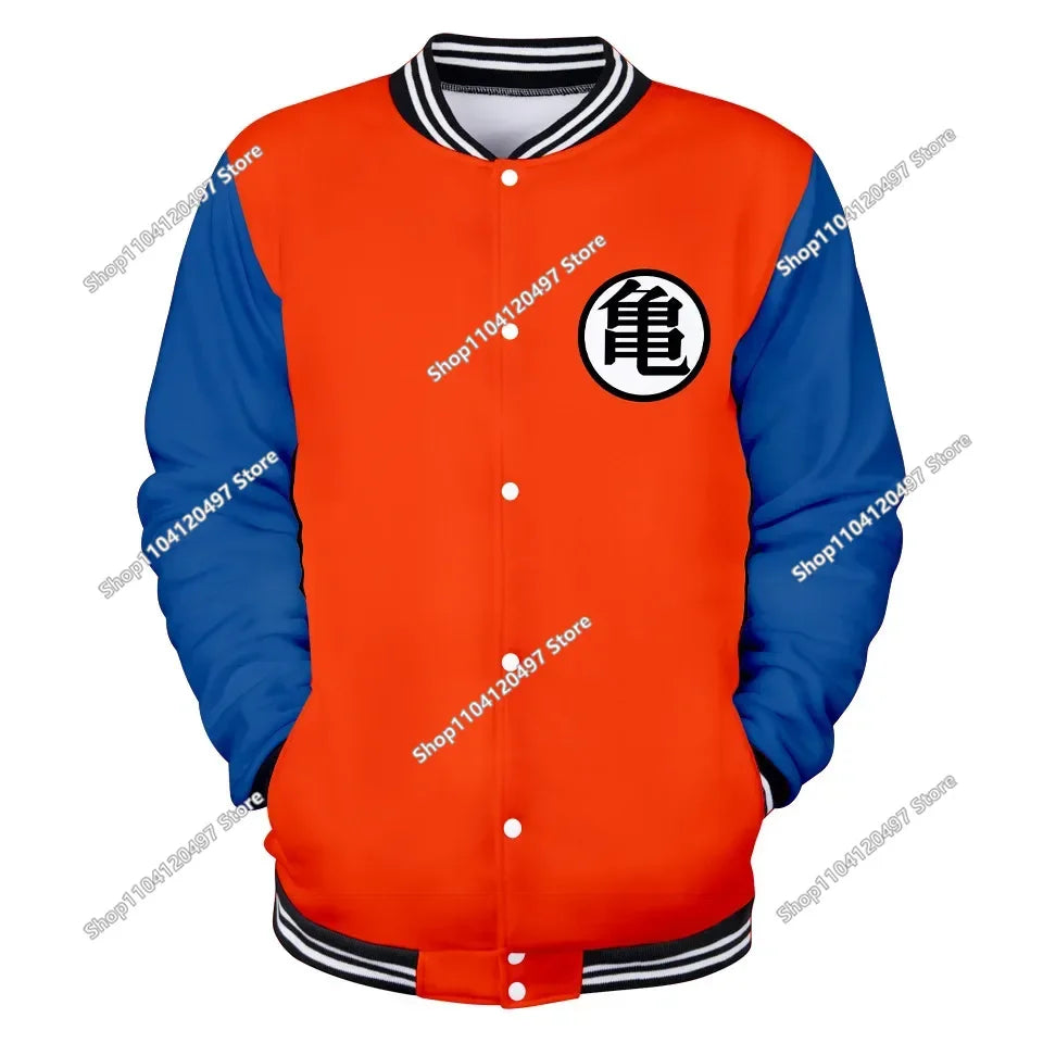 Dragon Ball Goku Kanji Symbol Men Zipper Hoodie Cartoon Japan Anime Women Sweatshirt 2025 New Fashion Children Jackets Coat