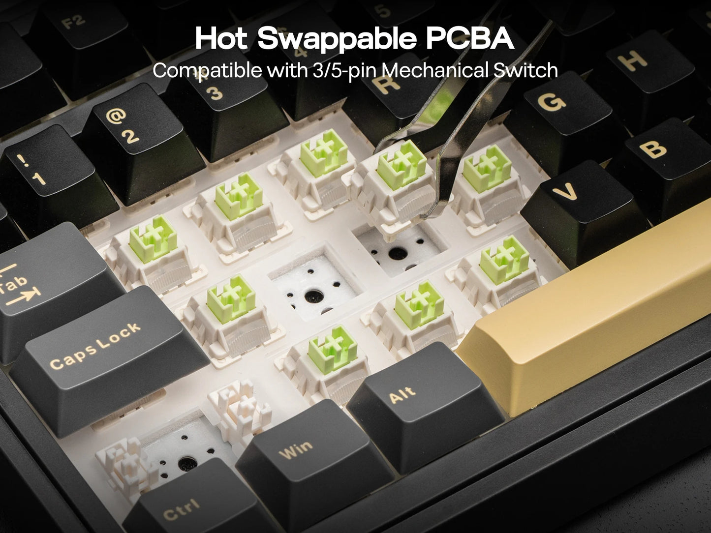 Teclado Mecânico Sem Fios EPOMAKER X AULA EA75 MAX 75% Layout ANSI US Hot-Swap Gasket com Fios/BT/2.4GHz com Ecrã e Botão Rotativo
