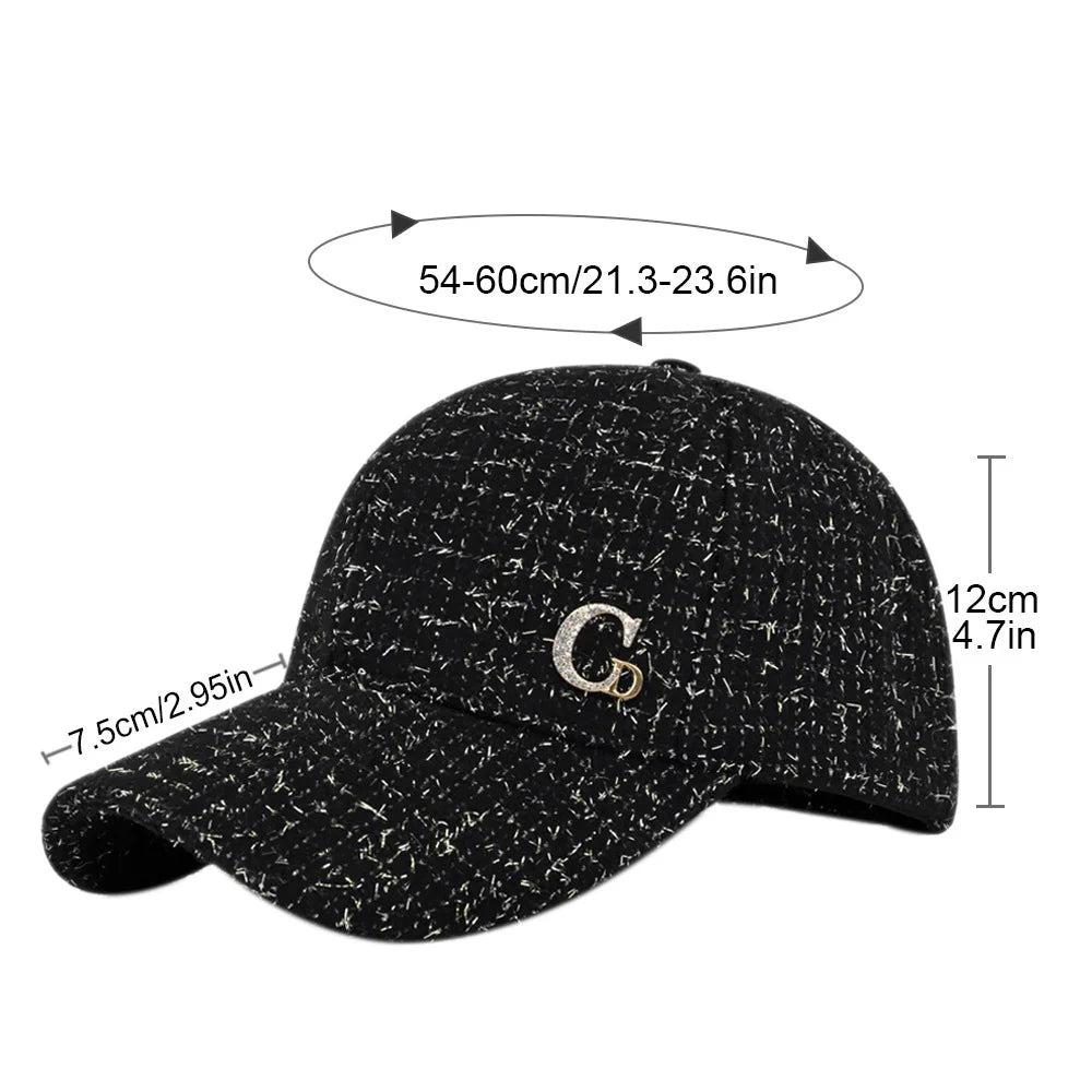 Fekete, fém M betűs baseball sapka – elegáns férfi sapka, könnyű, állítható napszemüveg nőknek