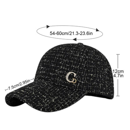 Fekete, fém M betűs baseball sapka – elegáns férfi sapka, könnyű, állítható napszemüveg nőknek