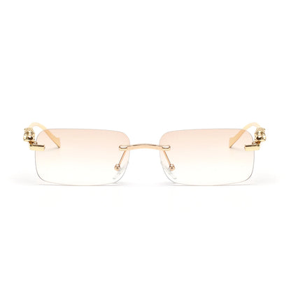 Ruiao rimless sunglasses UV400 fashion square metal glasses for men women designer man's brand sun glasses shades for outdoor