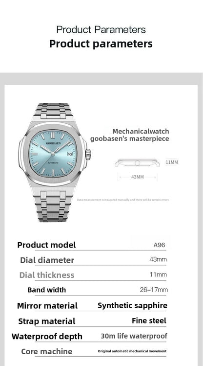 New 2025 Men's Automatic Watch Luminous Man Watches Steel Strap Waterproof Wristwatches Men's Luxury Brand Watch