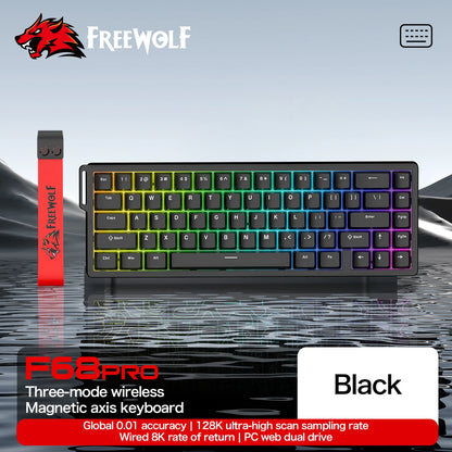 Magnetic Switch Gaming Keyboard Attack Shark X68HE And FreeWolf F68/F68Pro 8K Wired 1K Wireless RGB Rapid Trigger Hall Effect