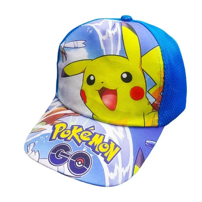 Czapka baseballowa z nadrukiem Pikachu z anime „Pokémon Go”, wykonana z poliestru, z daszkiem w stylu kreskówkowym, do przebierania się dla dzieci, jako dekoracja lub prezent urodzinowy