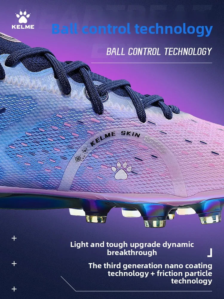 KELME FG -ammattilaistason jalkapallokengät pitkillä nastoilla, luonnonnurmelle, ottelutason jalkapallokengät, sisäkäyttöön, liukumattomat jalkapallokengät