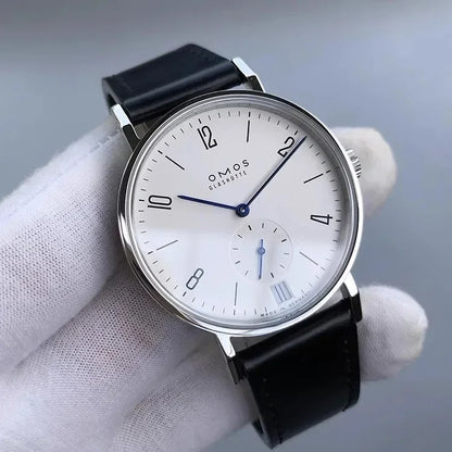 Men's 38mm automatic mechanical watch, compatible with Sea-Gull ST1731 movement, featuring a calendar, water resistance, and a t