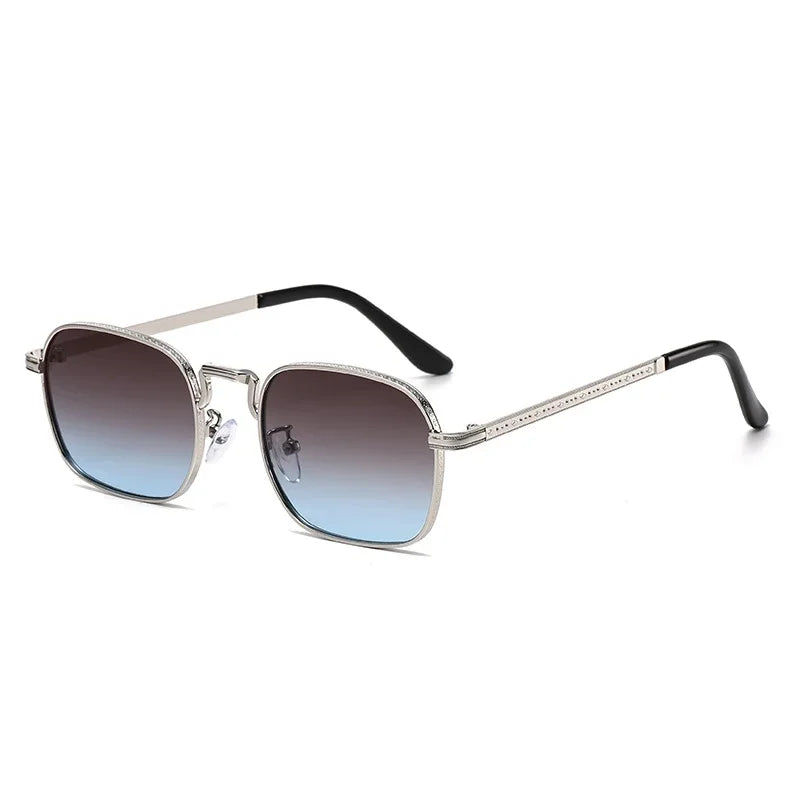 New Square Oval Metal Sunglasses Fashionable Retro Men Sunglasses Women Personalized Uv Resistant Eyeglass Luxury Design Uv400