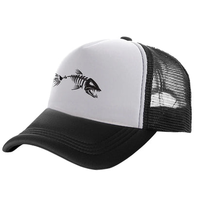Fishbone Trucker Cap Men Fishing Skeleton Fish Bone Baseball Caps Unisex Mesh Net Hats MZ-496