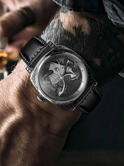 Glenaw Poker Series Top Brand Luxury Fashion Personalized Fully Automatic Mechanical Gold Watch Men's Waterproof Watch