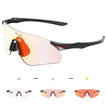 Kapvoe New Outdoor Running Cycling Glasses Bike Photochromic Sunglasses Women Eyewear Men Sports Marathon Bicycle UV400 Goggles