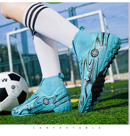 Men Professional Soccer Cleats Football Boots Studs Non Slip Breathable Training Boys Match Sneakers Comfortable for Grass Turf