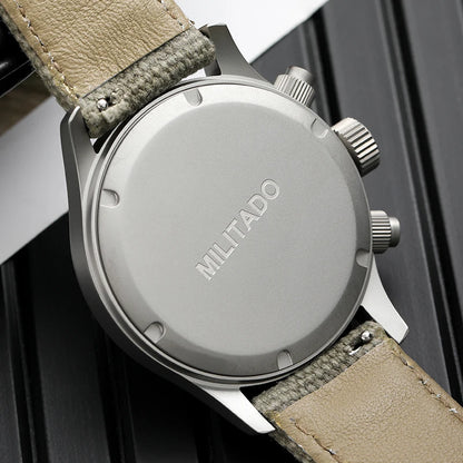 Militado ML1868KF Retro VK67 Quartz Chronograph Watch Stainless Steel Case 3 Dial Waterproof 100M  Multifunction Military Watch