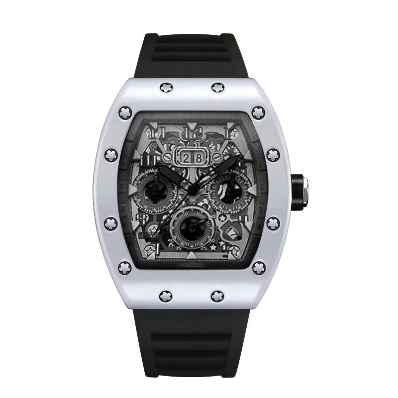 Luxury Men’s Quartz Wristwatch Hollow Design Trend None Machine Automatic Quartz Hollow Luminous Waterproof Men's Watch for Man