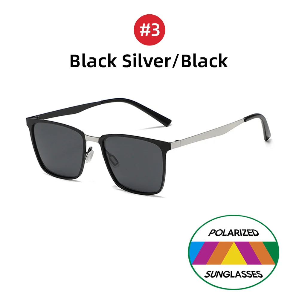 Men’s Retro Rectangular Polarized Sunglasses VIVIBEE, Matte Black UV400 Eyewear, Women Stylish Outdoor Driving Glasses