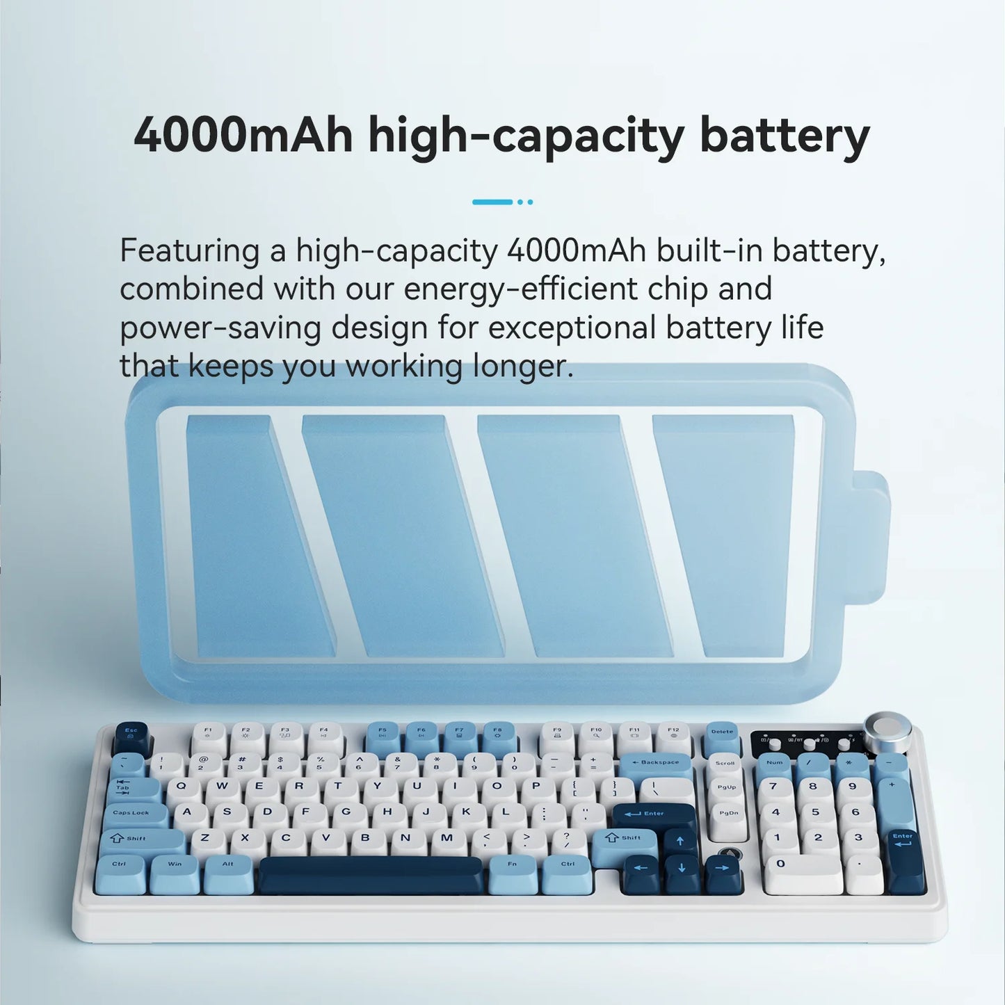 Teclado AJAZZ AF98 com/sem fios, sensação mecânica, para escritório, bateria de longa duração, três modos, iluminação mista RGB, teclas em ABS, ergonómico