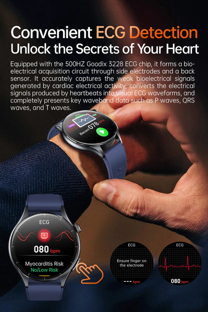 For XIAOMI 2025 New ECG+PPG Smartwatch Precise Uric Acid Blood Lipids Pressure Body Analysis Smart Watch Men BT Call NFC Watches