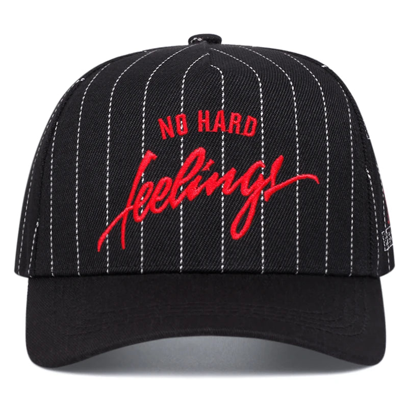 No hard feelings Men's and women's striped baseball caps Outdoor sports hats