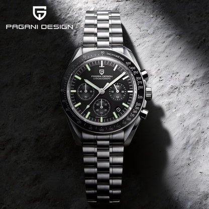 PAGANI DESIGN 2026 New Men's Watches Top Luxury Quartz Watch For Men Auto Date Speed Chronograph AR Sapphire Mirror Wrist watch