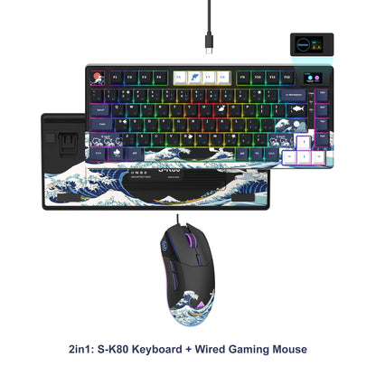 Womier SK80 Green 75% Keyboard with Color OLED Display Mechanical Gaming Keyboard Gasket Mounted RGB Hot Swap Custom Keyboard