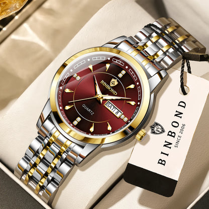 Orologi al quarzo di lusso originali BINBOND da donna – Modello impermeabile e luminescente – Idea regalo (confezione inclusa)