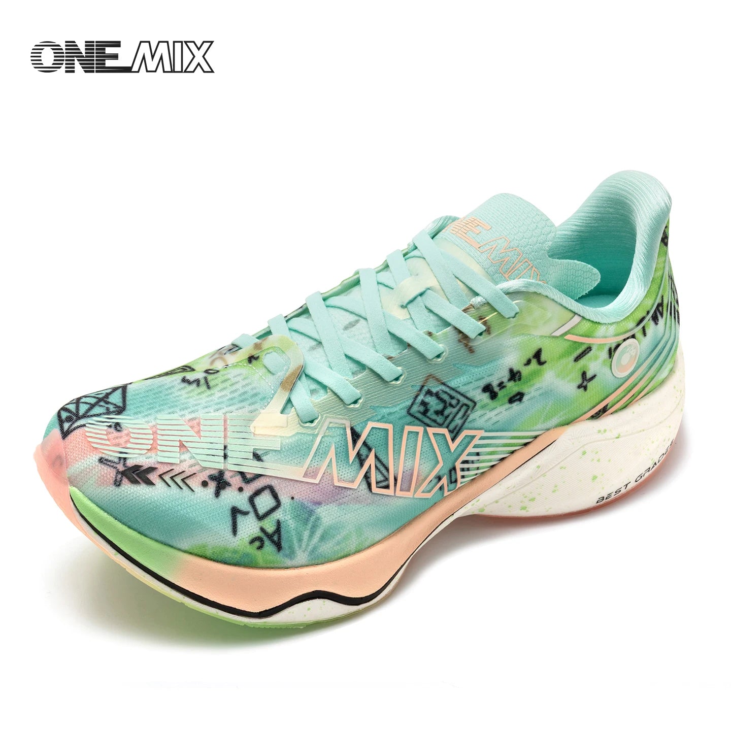 ONEMIX New Nylon Carbon Board Marathon Running Racing Shoes Shock-Absorbing Professional Stable Support Ultra-Light Rebound Sneakers