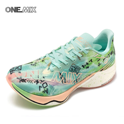 ONEMIX New Nylon Carbon Board Marathon Running Racing Shoes Shock-Absorbing Professional Stable Support Ultra-Light Rebound Sneakers
