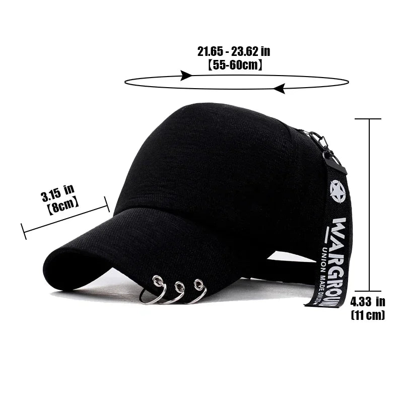 Classic Brim Design Metal Personalized Baseball Cap, Lightweight and Breathable Style! Four Colors To Choose From