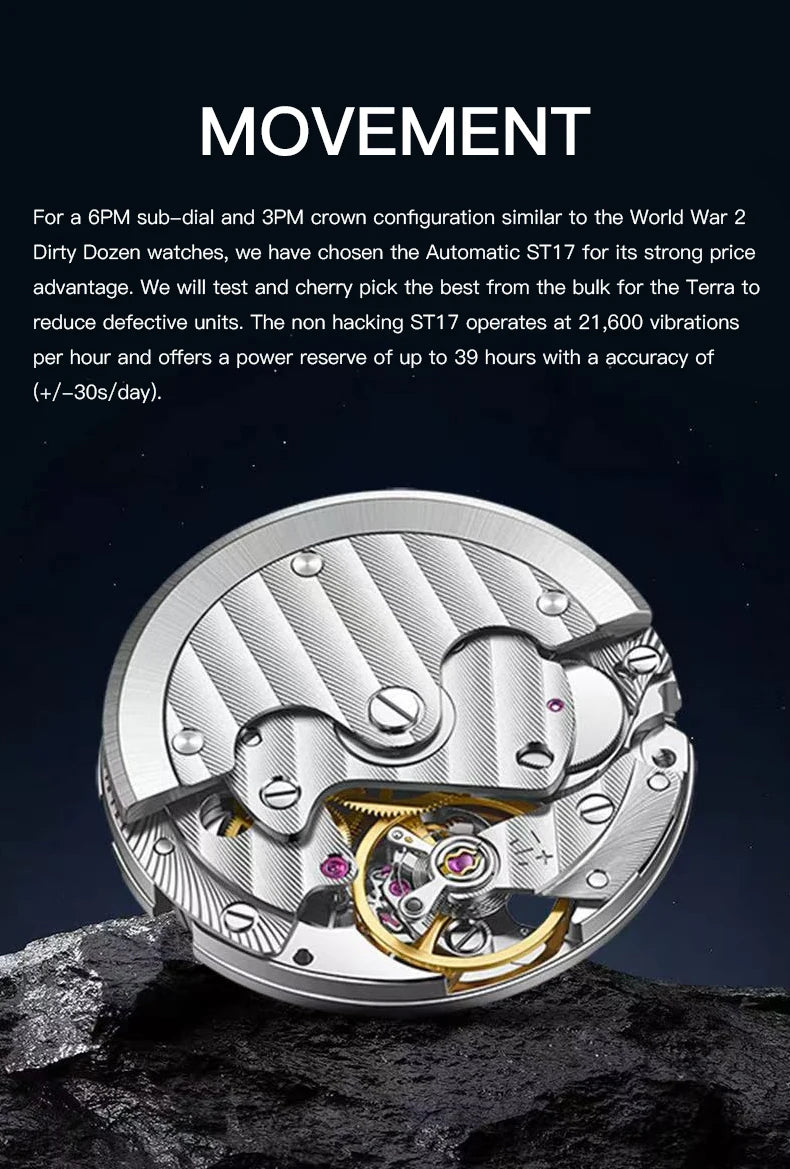 New Specht & Söhne 1908 Classic Men's Watches Mechanical Watch Genuine Leather Stainless Steel Business Wristwatch Waterproof