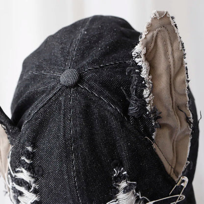 y2k Hot Girl Graffiti Jeans Rabbit Ears Cowboy Baseball Hat Wash Graffiti Hip Hop Cap Women Men Party Team Baseball Cap
