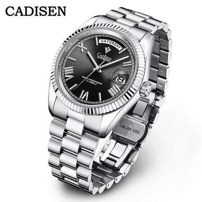 NEW 2025 CADISEN Men's Mechanical Watches Luxury Meteorite Dial Automatic Watch For Men Week 100M Japan MIYOTA 8285 Clock Man
