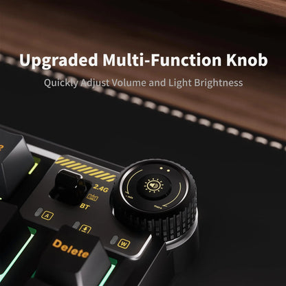 AULA AU75 Wireless Mechanical Keyboard 81 Keys Compact Hot Swappable Custom Keyboard 2.4G/USB/BT5.0 RGB Backlit Gaming Keyboard