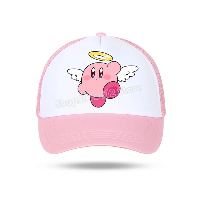 Kirby Summer Baseball Polyester Hats Universal Casual Cap Truck Driver Cartoon Peripheral Items Adult Adjustable Children Action