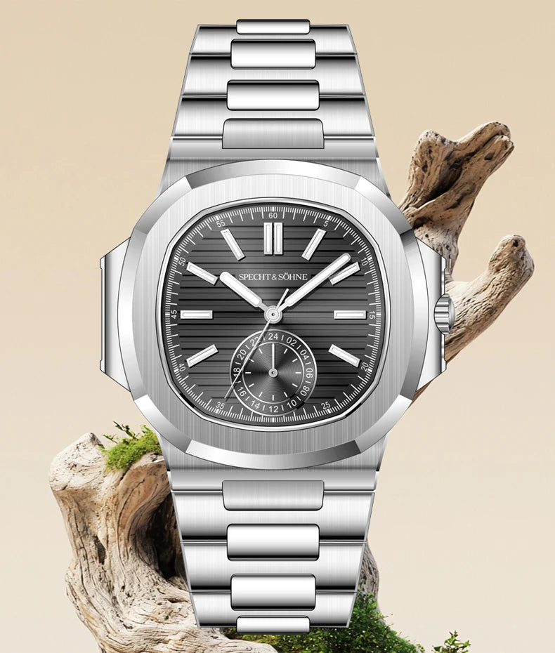 Specht & Söhne New Classic 40.8MM Ultrathin Watch For Men Japan VH60 Movt Sapphire Crystal 5980 Sports Wristwatch 50M Waterproof