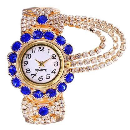5PCS Luxury Rhinestone Women Watches Jewelry Set Fashion Adjustable Bangle Ladies Quartz Wristwatch Reloj Mujer（Without Box）